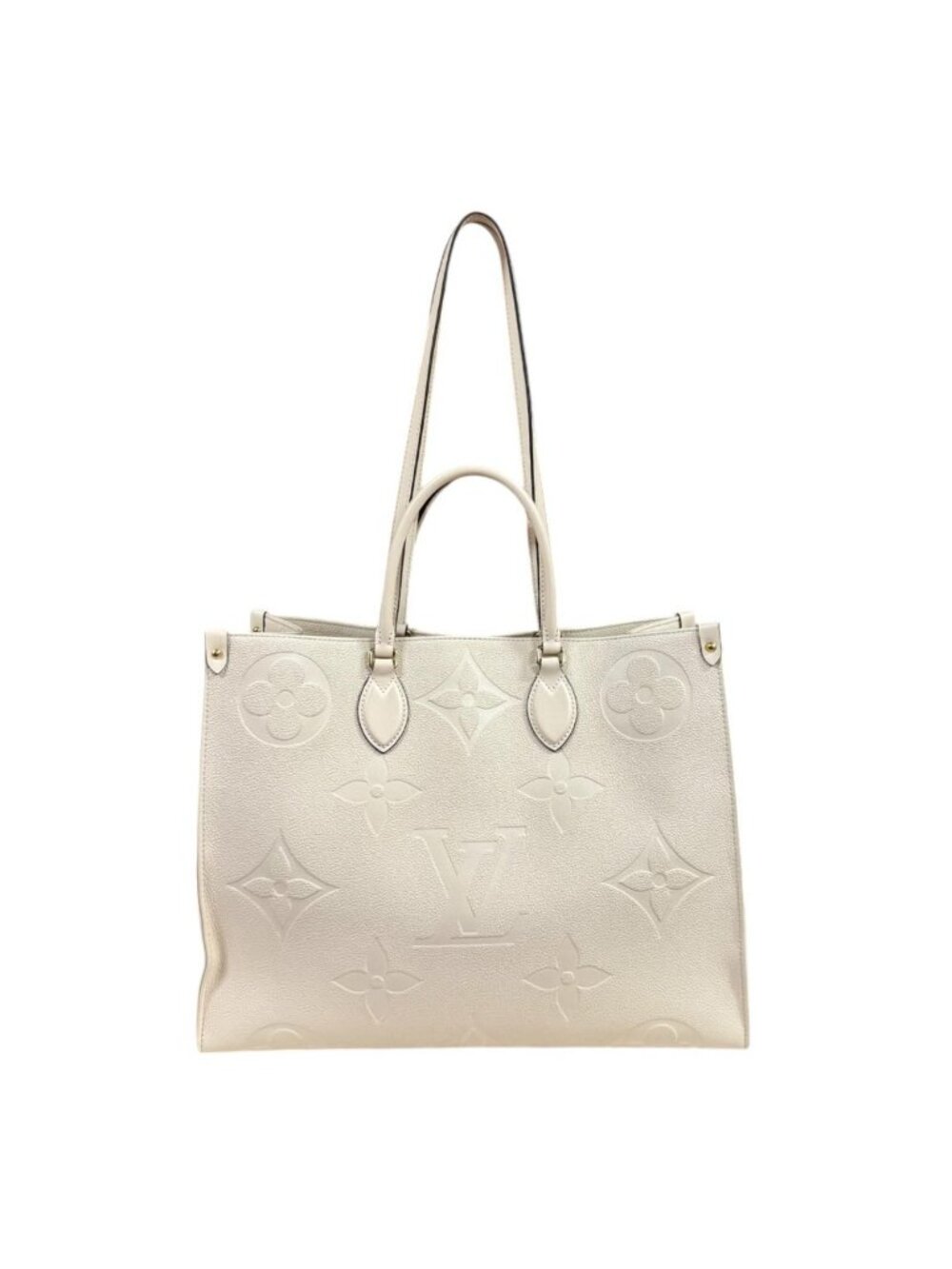 Louis Vuitton On The Go GM Monogram Empreinte Shoulder Bag Beige